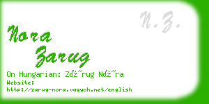 nora zarug business card